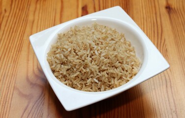 a bowl of white cooked rice grains