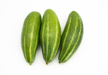 fresh green vegetable pointed gourd isolate on white background