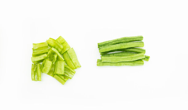 yardlong bean isolated on background.selective focus