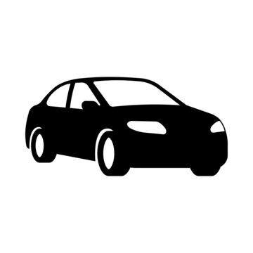 Passenger car icon isolated on white background. Car flat icon.