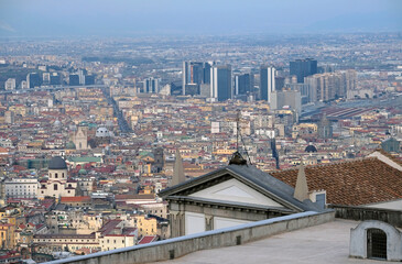 Obraz premium View over the city of Naples, Italy, from the fortress Castel Sant’Elmo