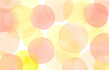 Watercolor abstract background. Multicolored circles. Yellow. Orange