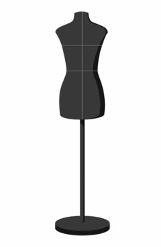 Mannequin isolated vector illustration. fashion designer. Doll for sewing women's clothing. 