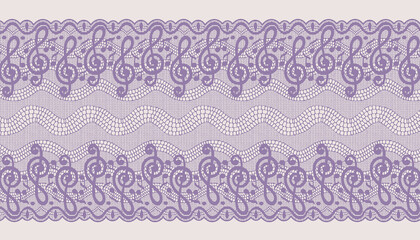Treble Clef sew-on lace motif
