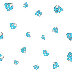 Blue raindrops. Seamless pattern of ecological icons