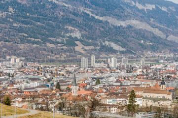Chur, Stadt, Altstadt, Martinskirche, Kirche, Altstadth&auml;user, Bergstrasse, Alpen, Graub&uuml;nden, Winter, Wintersport, Winterwanderung, Schweiz
