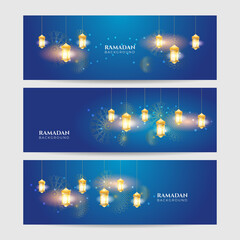 Ramadan kareem islamic banner background design. Vector illustration