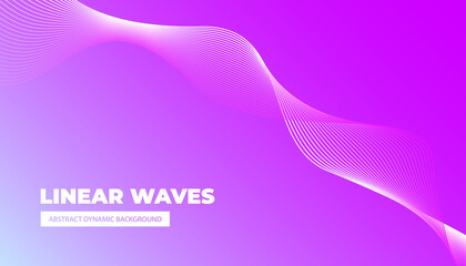 Beautiful abstract blue gradient background from a wave of white lines. Flyer banner template vector eps 10