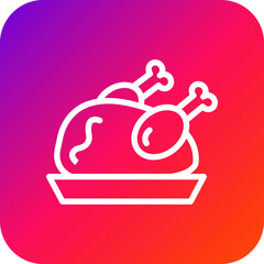 Cooked chicken Vector Icon Design Illustration