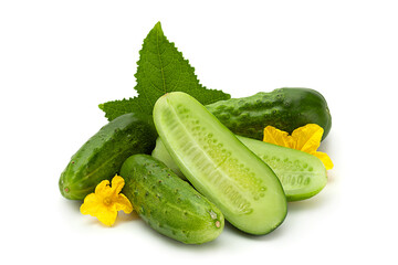 cucumber vegetable closeup on white