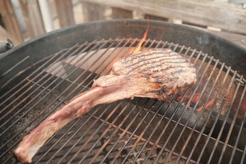Lecker Barbecue auf offenem Feuer Grillen und räuchern
