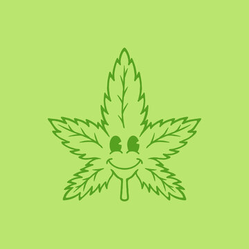 hand drawn cannabis cartoon logo