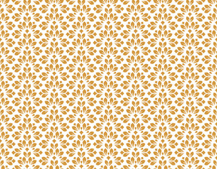 Flower geometric pattern. Seamless vector background. White and gold ornament