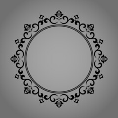 Decorative frame Elegant vector element for design in Eastern style, place for text. Floral golden and black border. Lace illustration for invitations and greeting cards