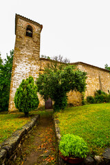 Fototapeta na wymiar Spring in Sant Marti Del Clot church, La Garrotxa, Spain
