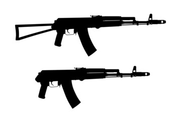 Assault rifle icon of AK-74 Shadow silhouette of gun