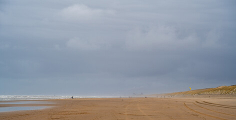 Beach of North sea coast in Noordwijk, Netherlands
