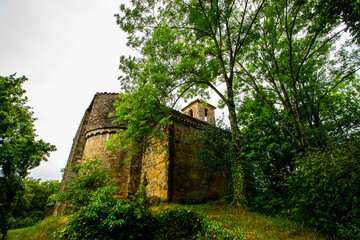 Spring in Sant Marti Del Clot church, La Garrotxa, Spain