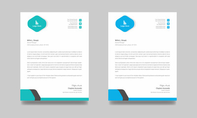 Modern corporate business style letterhead design. Creative & Professional letterhead template Vector graphic design