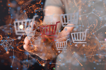 Shopping Cart Flat Design E-Commerce Icon