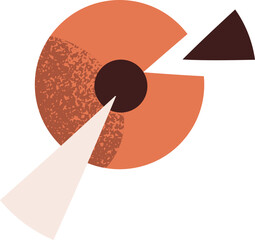 Modern Abstract Circle with Triangles Decorative Element