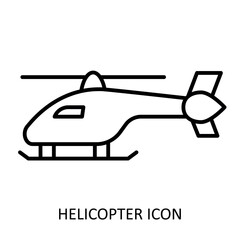 Linear icon. Helicopter drawing. Vector illustration