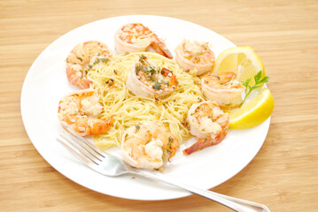 Meal of Jumbo Tiger Shrimp Scampi & Pasta	