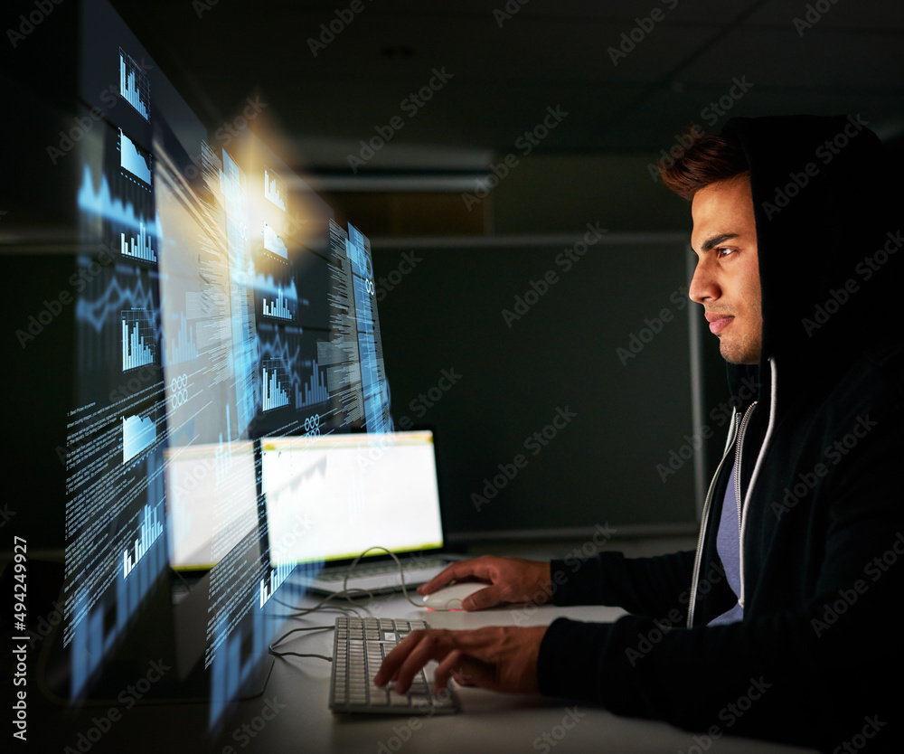 Aufkleber The code is coming along nicely. Cropped shot of a handsome young male computer programmer working on new code.