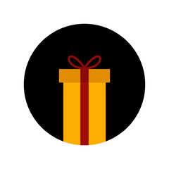 Present gift box icon for web and print isolated on white background. Gift box for birthday, Christmas, celebration, surprice, shopping, anniversary.