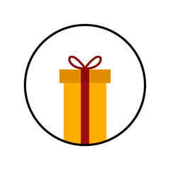 Present gift box icon for web and print isolated on white background. Gift box for birthday, Christmas, celebration, surprice, shopping, anniversary.
