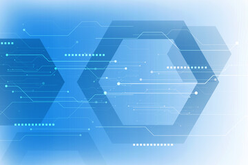 2d illustration Abstract futuristic electronic circuit technology background

