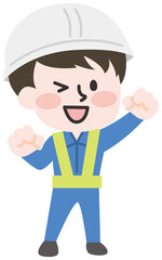 ヘルメットをかぶった作業員