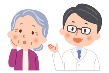 Fototapeta premium 説明をする医師と説明を聞く女性