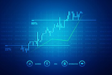 2d rendering Stock market online business concept. business Graph
