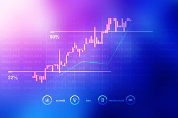 2d rendering Stock market online business concept. business Graph
