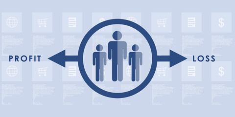 2d illustration Profit Loss Concept
