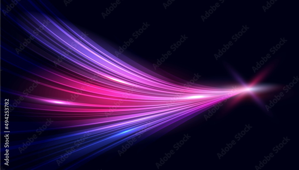 Poster modern abstract high-speed technology movement. dynamic motion light trails with motion blur effect 