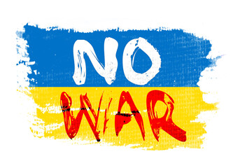 ukrainische Flagge mit NO WAR,