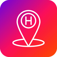 Hospital location Vector Icon Design Illustration