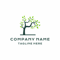 Tree logo design vector isolated, abstract tree logo design illustration