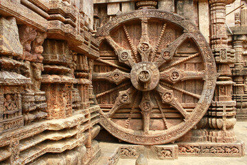 Fototapeta na wymiar Wheel of Time. Konark Sun Temple. India 