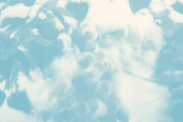 Abstract halftone background with silhouettes of home flowers. Vector illustration.	