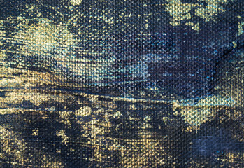 Modern fluid art colors background. Abstract blue and gold texture background. Mixing acrylic paints. 