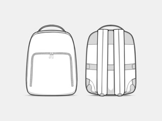OUTLINE RAISED BACKPACK WITH FRONT POCKET FASHION COLLECTIONS