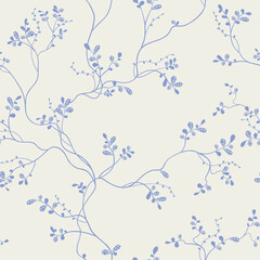 Naklejka premium seamless pattern of branches and leaves
