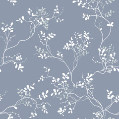 seamless pattern of branches and leaves