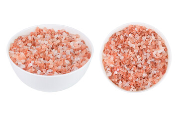 Himalayan salt on isolated white background