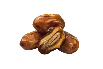 close view of dates on white background