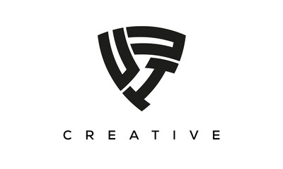 Shield letters UIU creative logo	