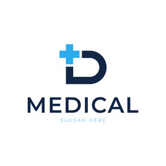 Letter D Health Medical Logo template vector illustration design.